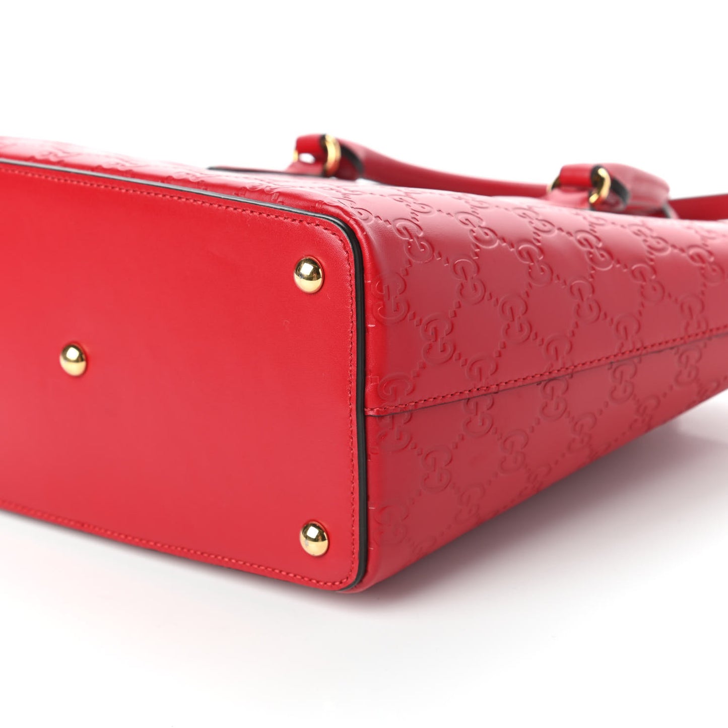 Guccissima Small Zippered Bucket Tote Hibiscus Red