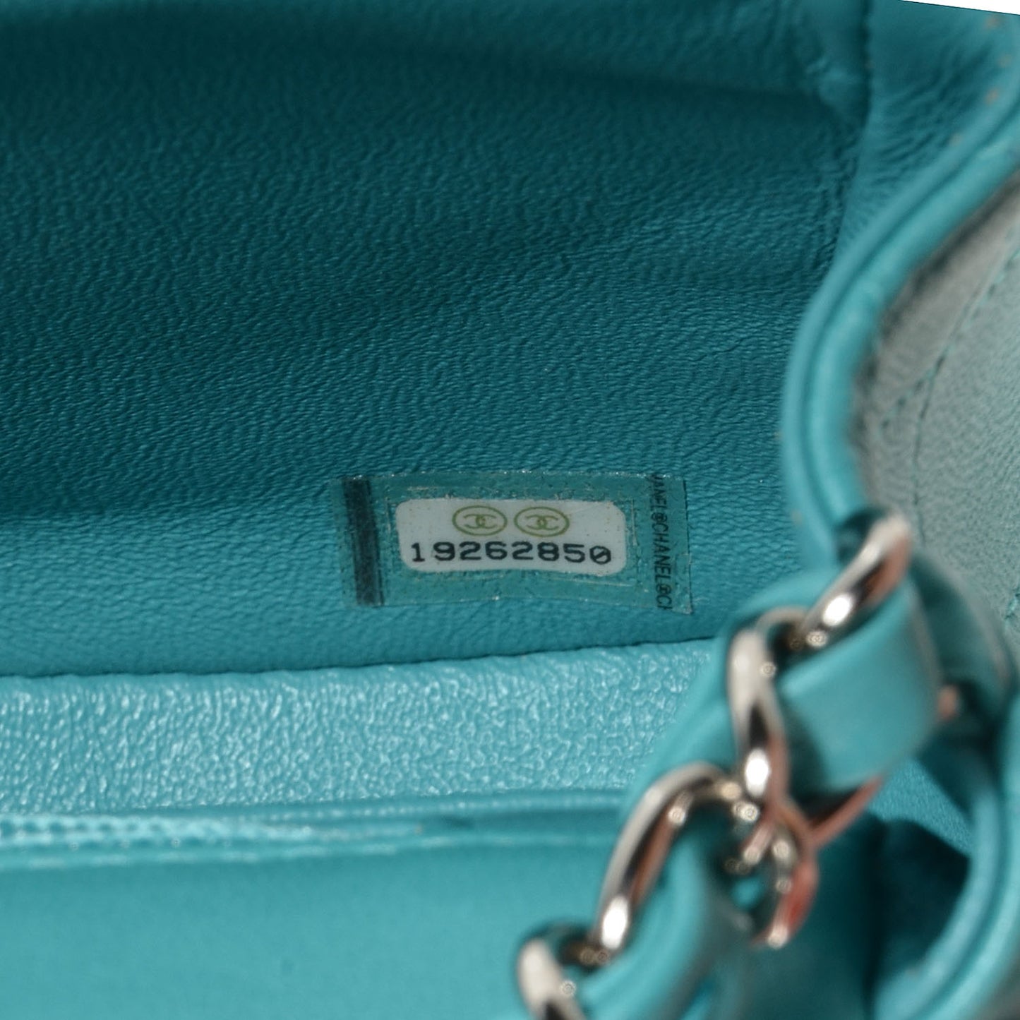 Lambskin Quilted Mini Square Flap Blue