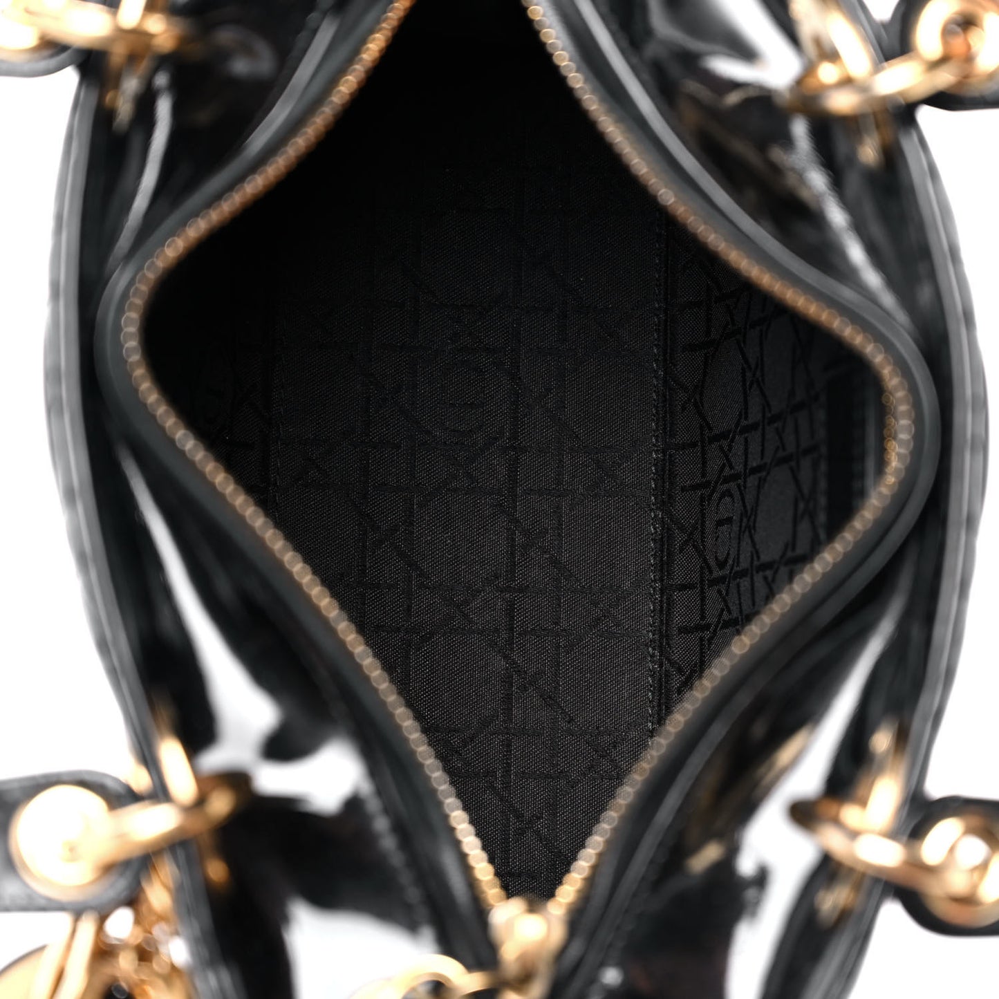 Patent Cannage Medium Lady Dior Black