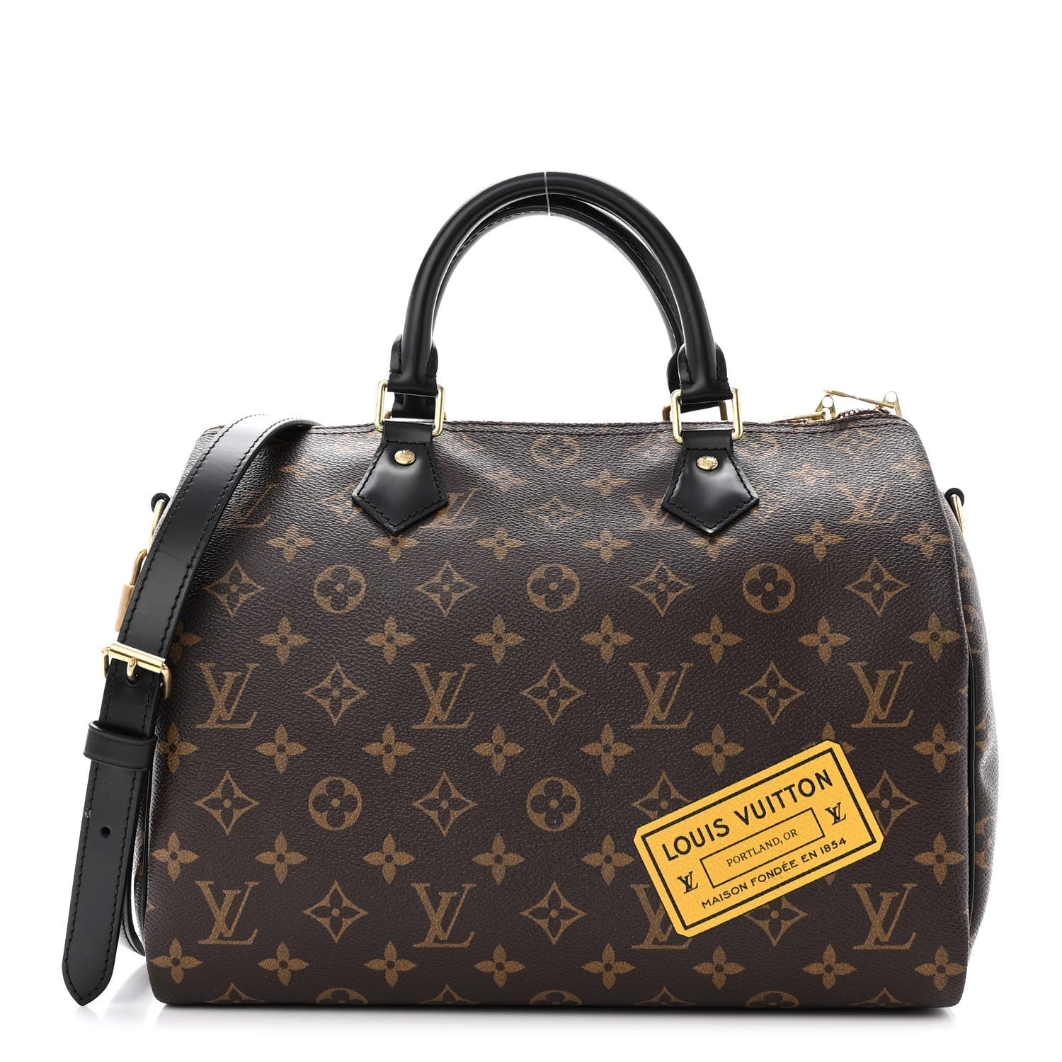 Louis Vuitton Monogram My World Tour Speedy Bandouliere 30 Black 1 of 11
