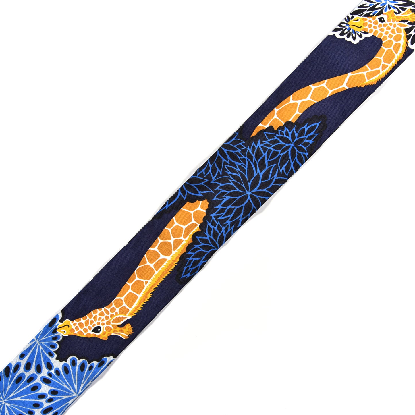 Silk The Three Graces Twilly Bleu Nuit Gold Black