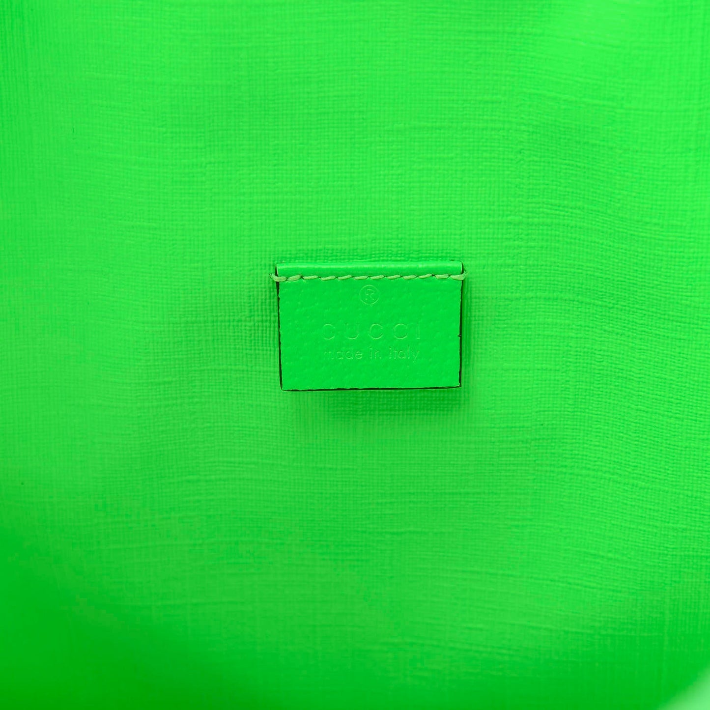PVC Floral Double Buckle Backpack Fluo Green