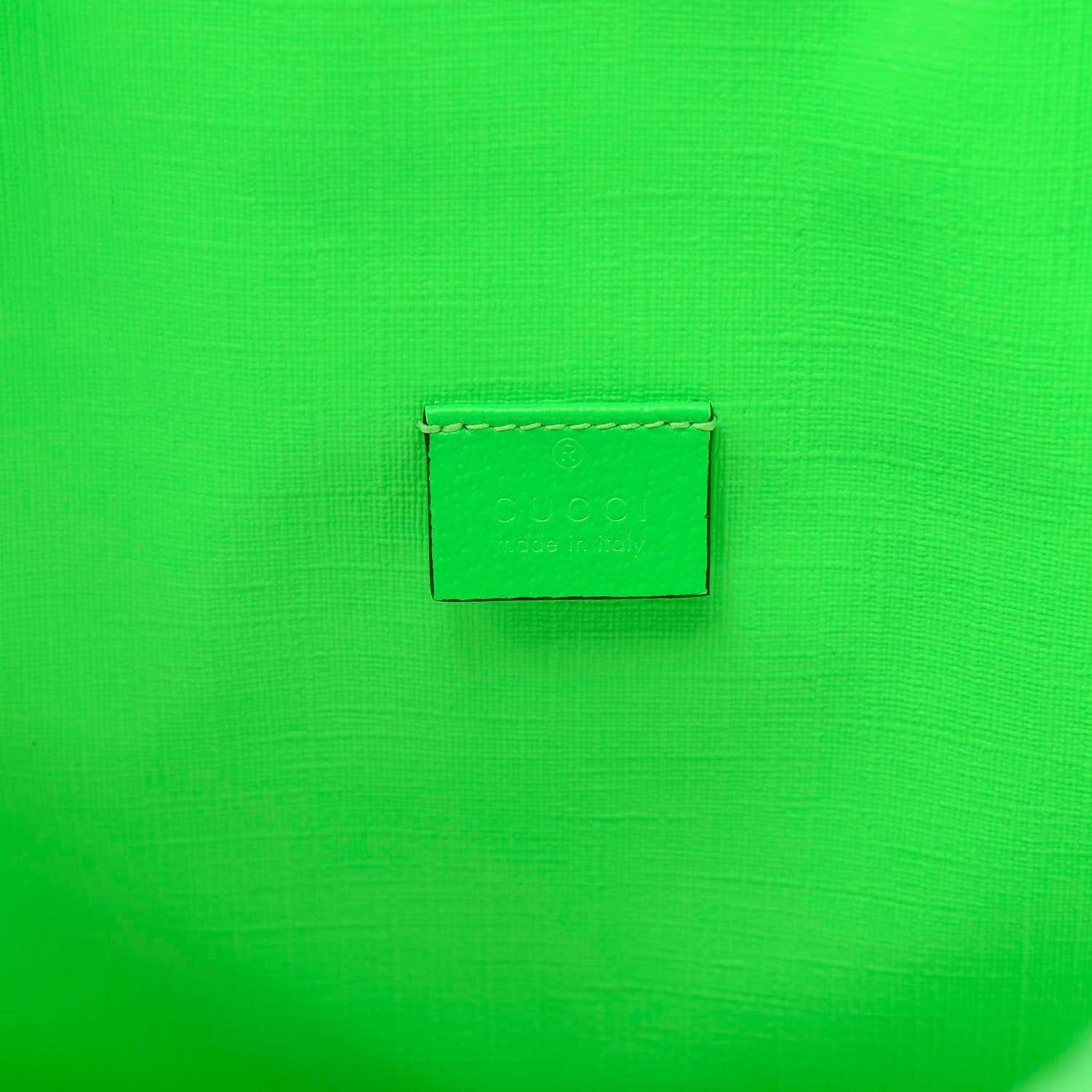 Gucci PVC Floral Double Buckle Backpack Fluo Green 8 of 11
