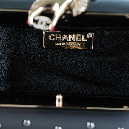 Chanel Resin Crystal Pearl Clutch Dark Grey 9 of 10