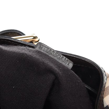 Burberry Haymarket Check Medium Walden Belted Hobo Chocolate 8 of 8