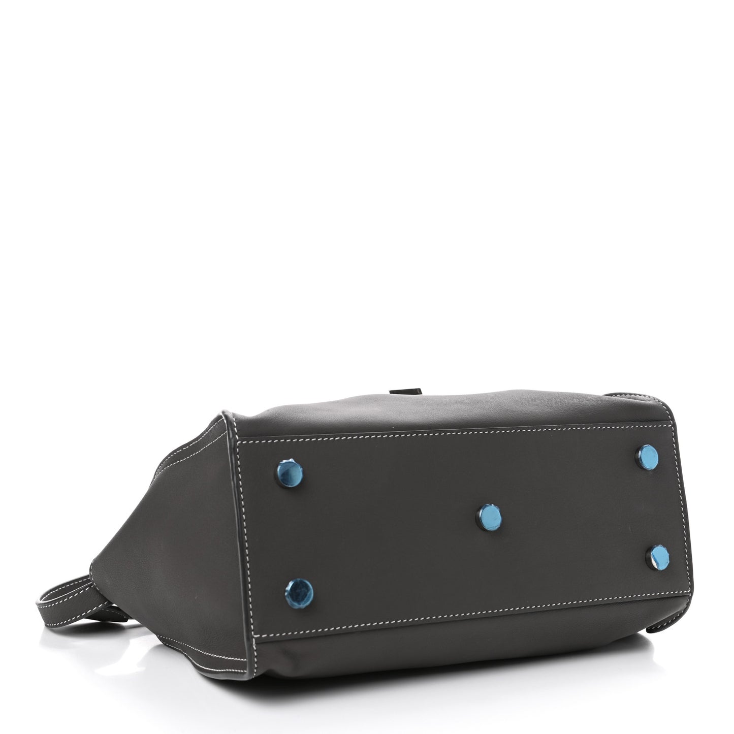 Calfskin Top Stitch Baby Cabas Monogram Grey