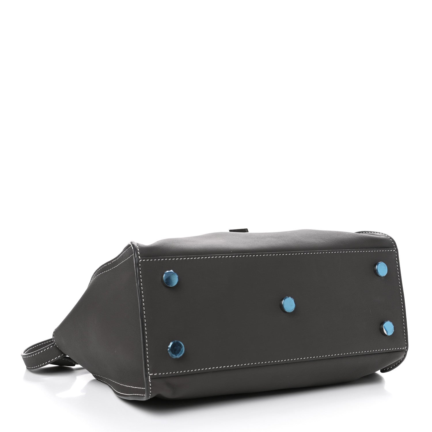 Saint Laurent Calfskin Top Stitch Baby Cabas Monogram Grey 3 of 4