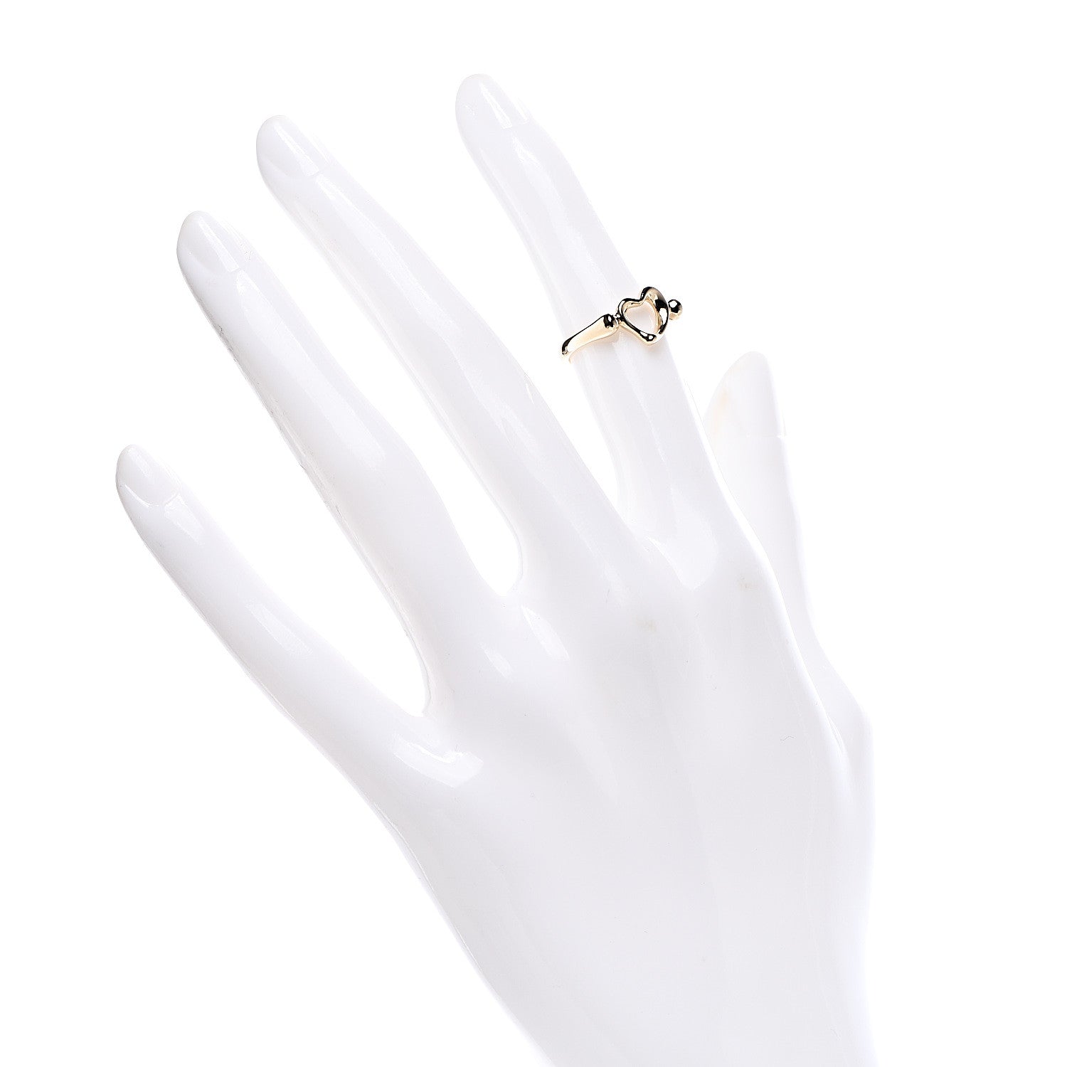 Tiffany 18K Yellow Gold Elsa Peretti Mini Open Heart Ring 47 4 2 of 6