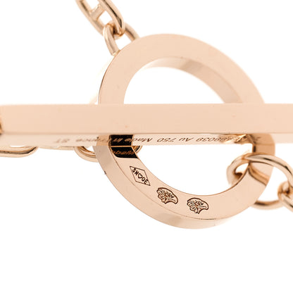 Hermes 18K Rose Gold Diamond GM Chaine D'Ancre Contour Pendant Necklace ST 4 of 6