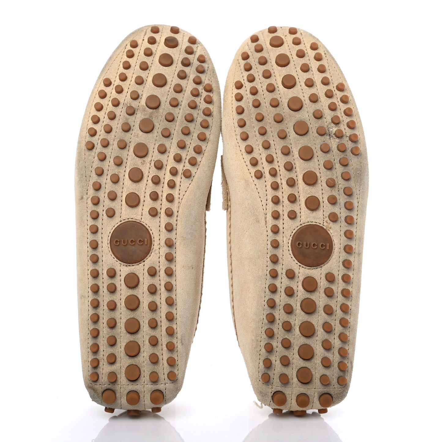Suede Web Driver Loafers 36.5 Beige
