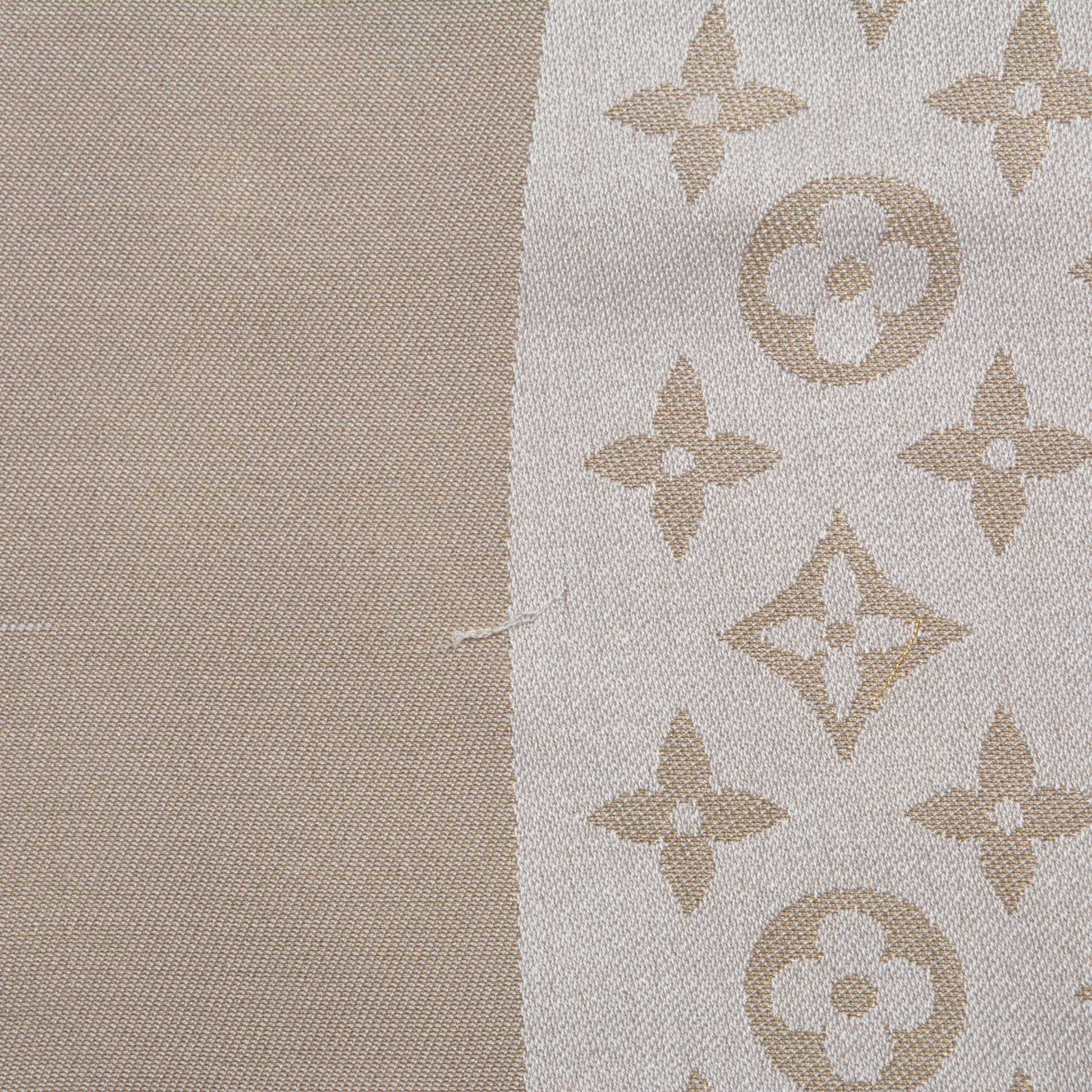 Louis Vuitton Silk Wool Monogram Shine Shawl Beige 8 of 8