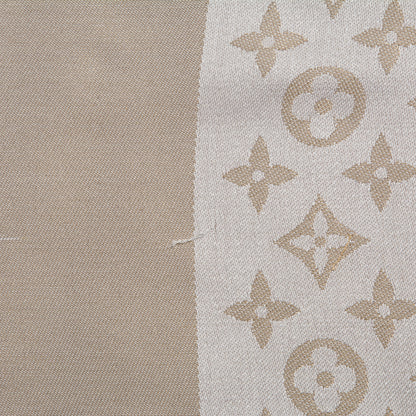 Louis Vuitton Silk Wool Monogram Shine Shawl Beige 8 of 8