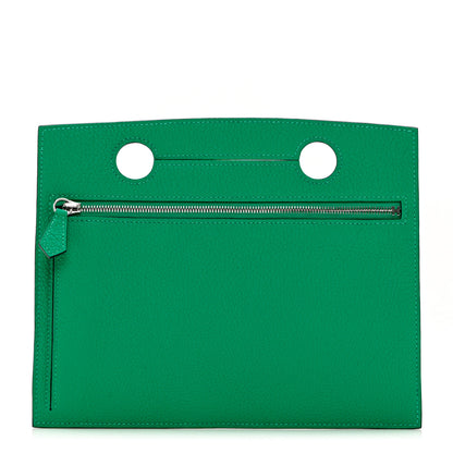 Hermes Togo Verso Backpocket Pouch 30 Menthe Indigo 1 of 6