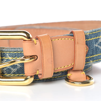 Louis Vuitton Monogram Denim Belt 90 36 Blue 8 of 12