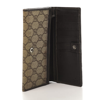 Gucci GG Supreme Monogram Web Long Continental Wallet Dark Brown 5 of 10