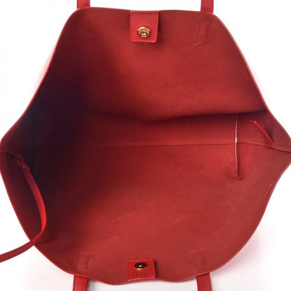 Saint Laurent Calfskin Large Shopping Tote Red 6 of 10