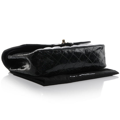 Chanel Glitter Patent Quilted Evening Star Medium Double Flap Black 4 of 9