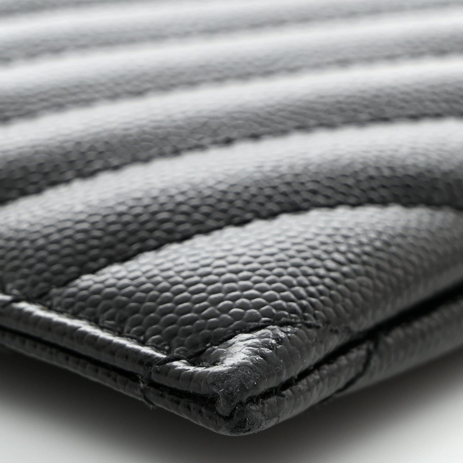 Saint Laurent Grain De Poudre Chevron Monogram Bill Pouch Black 8 of 10