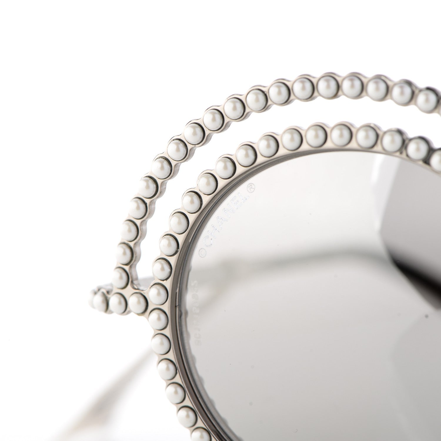 Chanel Pearl Round Sunglasses 71139 Silver 9 of 10