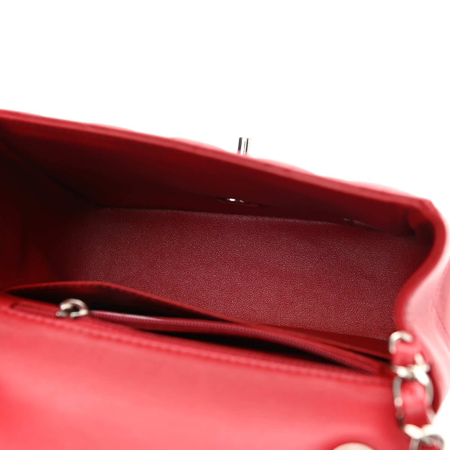 Chanel Lambskin Quilted Mini Square Flap Red 5 of 9