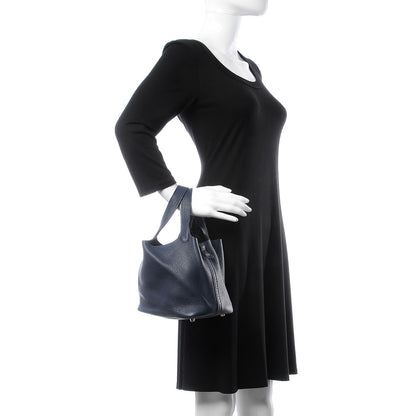 Hermes Taurillon Clemence Picotin Lock 18 PM Bleu Abysse 2 of 11