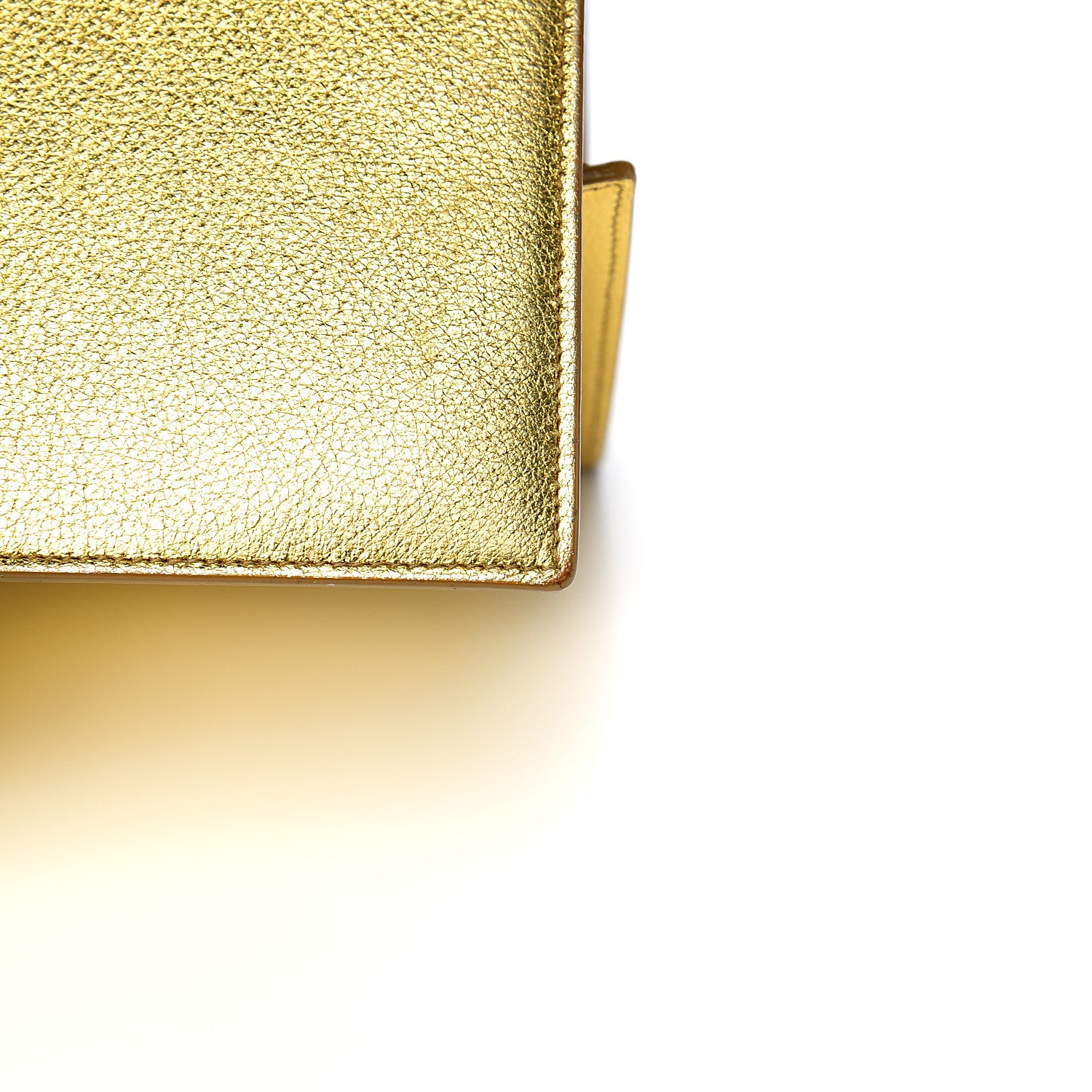 Saint Laurent Metallic Calfskin Monogram Chain Wallet Gold 10 of 22