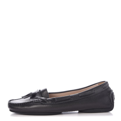 Chanel Calfskin Stitched CC Mocassin Loafers 39.5 Black 1 of 9