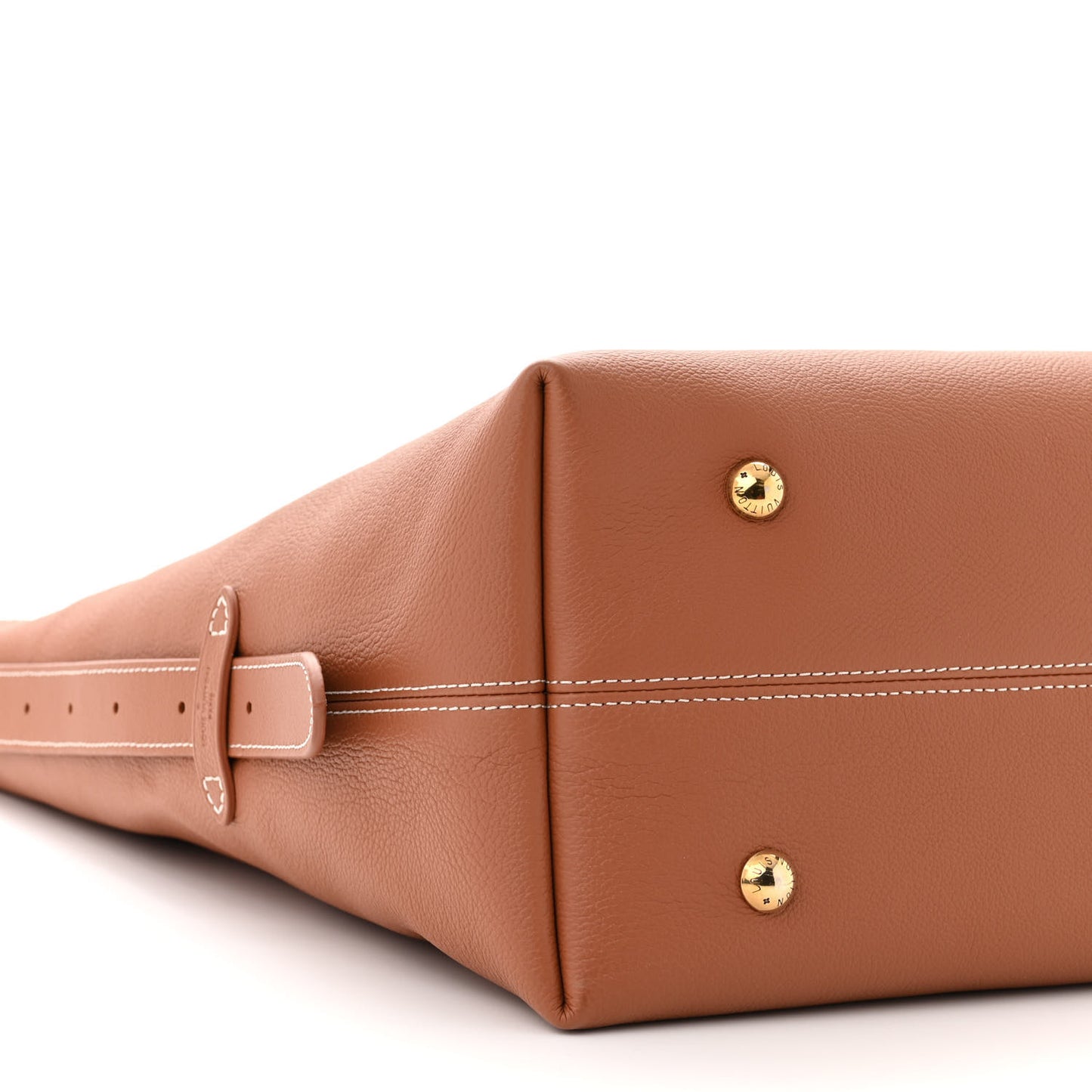 LOUIS VUITTON Grained Calfskin Low Key Hobo MM Cognac