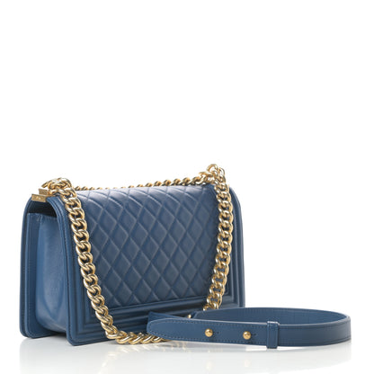 Chanel Lambskin Quilted Medium Boy Flap Blue 2 of 15