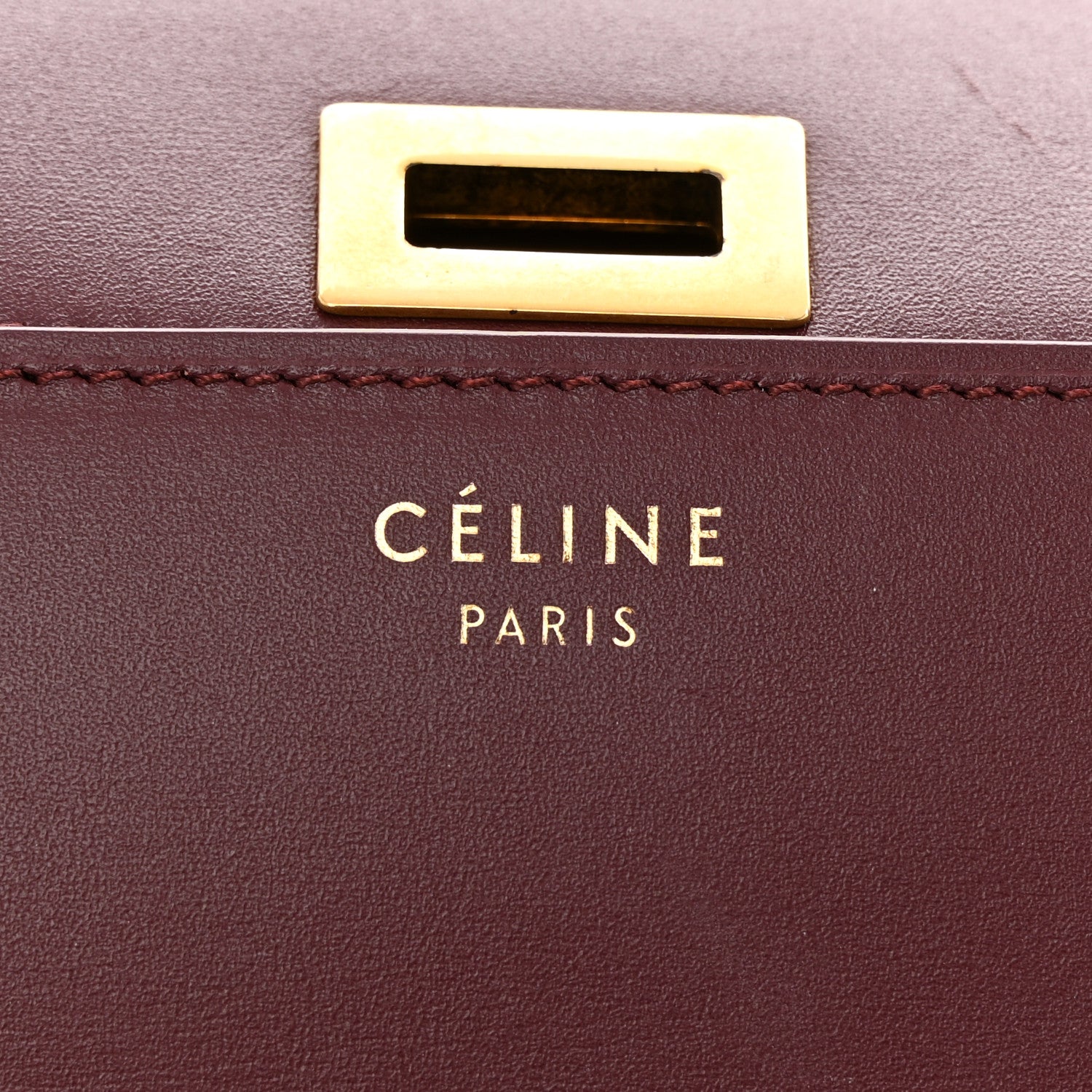 Celine Box Calfskin Medium Classic Box Flap Bag Burgundy 6 of 13