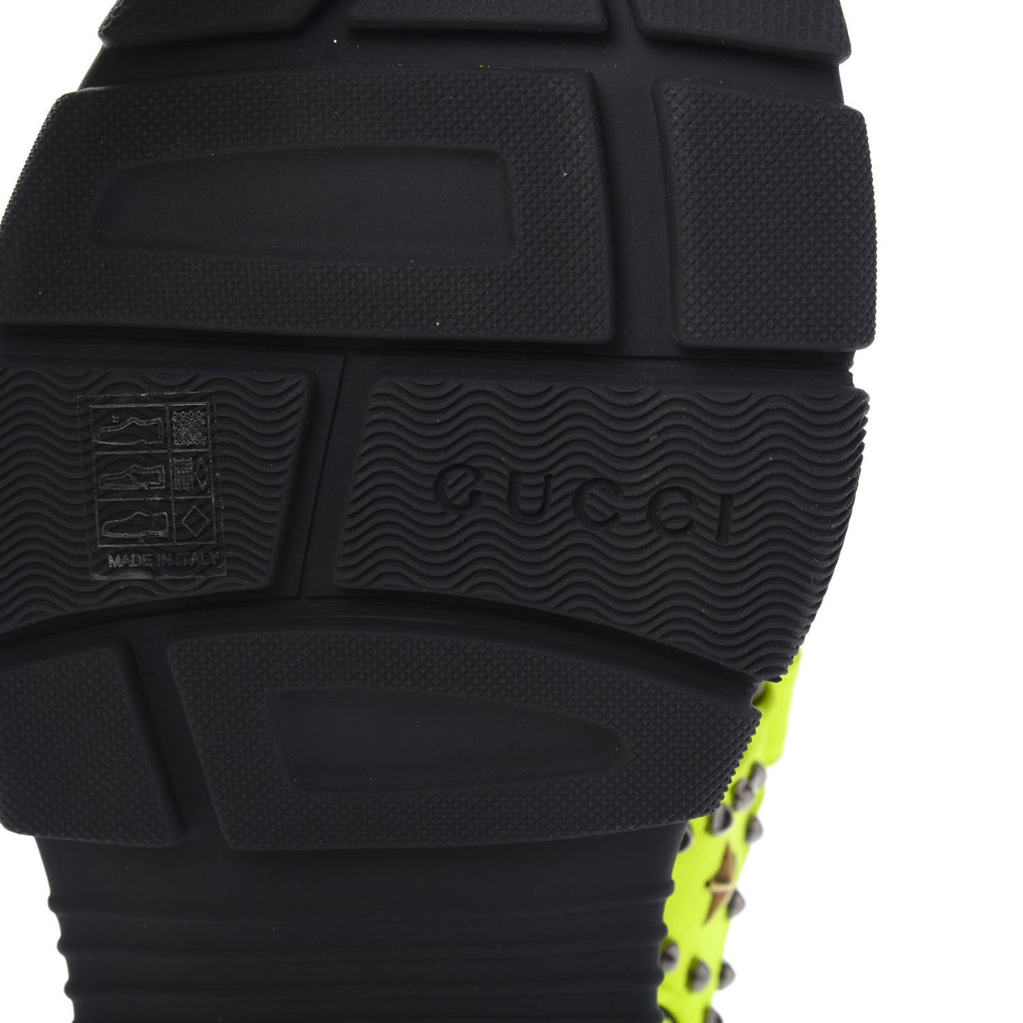 Technical Canvas Calfskin Studded Mens Aguru Sandals 10 Neon Yellow