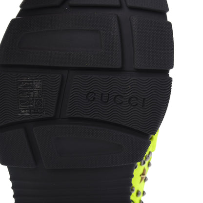 Gucci Technical Canvas Calfskin Studded Mens Aguru Sandals 10 Neon Yellow 7 of 8