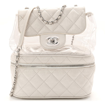 Chanel Crumpled Calfskin PVC Quilted Flap White 1 of 13