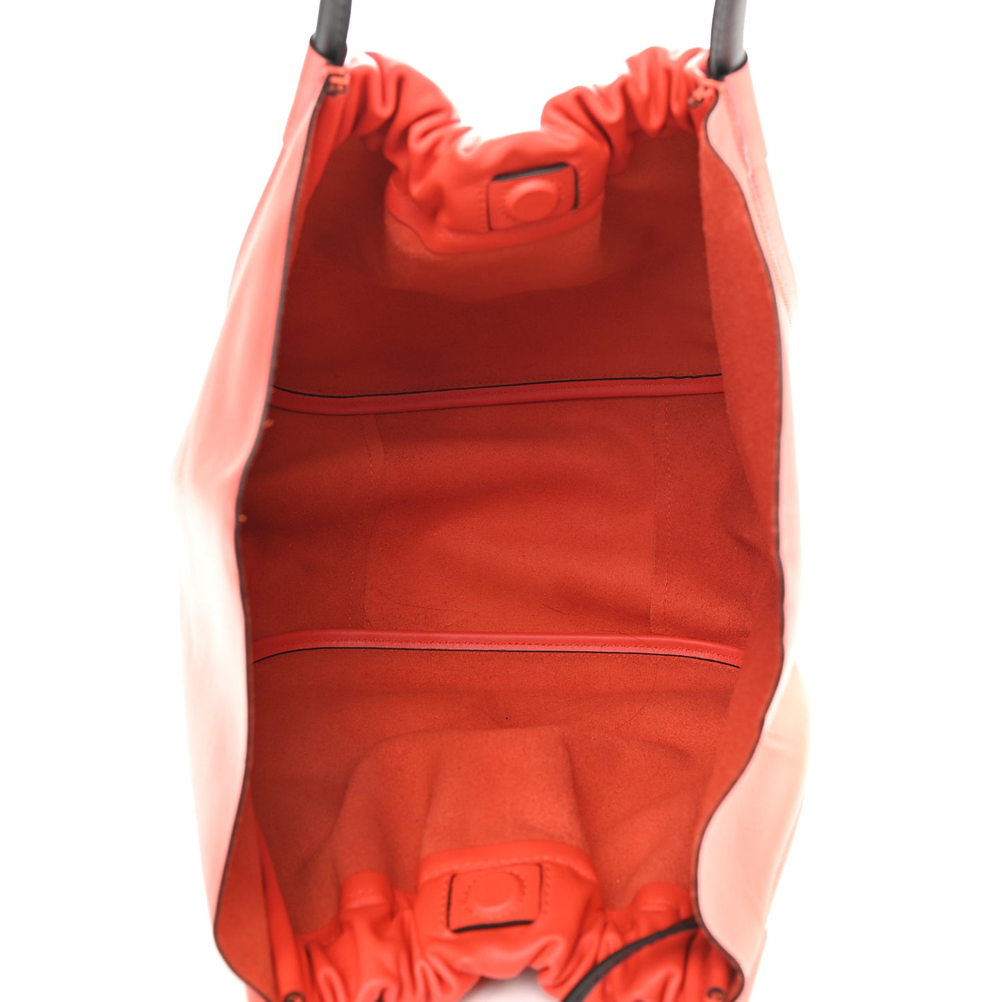 Calfskin Large Ruched Tote Red