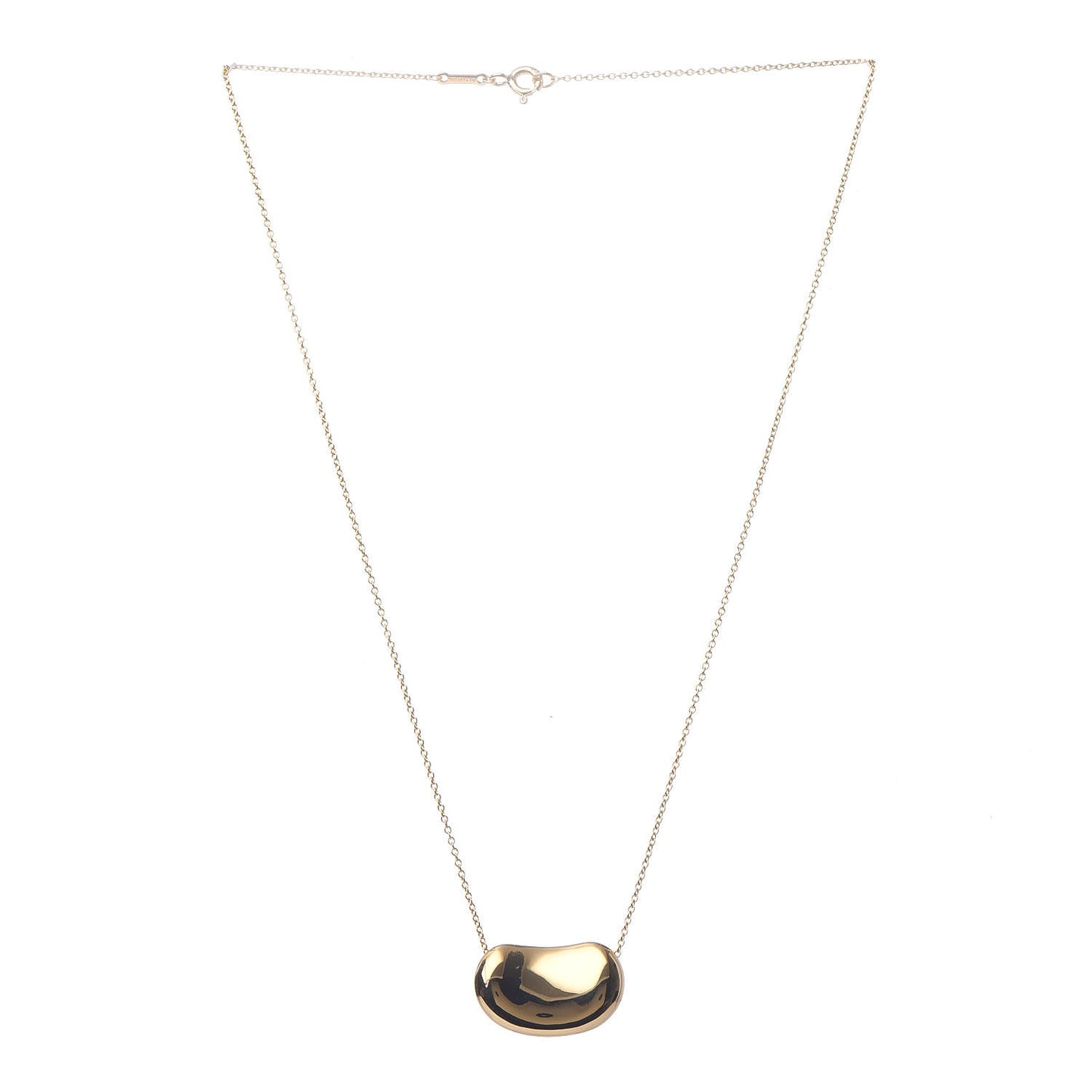 18K Yellow Gold 20mm Elsa Peretti Bean Pendant Necklace