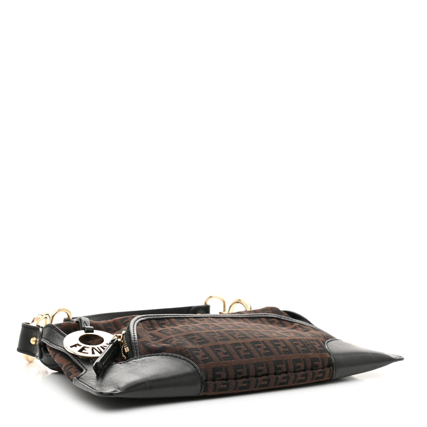 Fendi Zucchino Cuoio Small Chef Pocket Shoulder Bag Black Moro 4 of 10