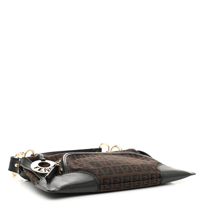 Fendi Zucchino Cuoio Small Chef Pocket Shoulder Bag Black Moro 4 of 10