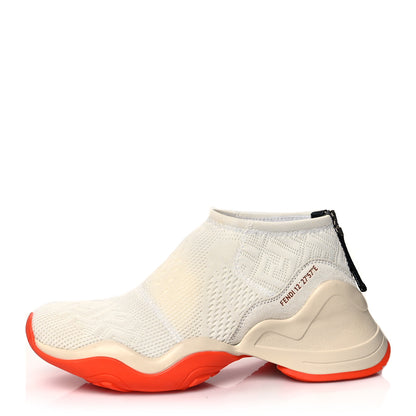 Fendi Technical 3D Mesh Womens FFluid Zip Up Sneakers 40 White Latte Ruggine 1 of 10