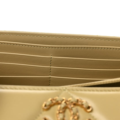 Chanel Lambskin Quilted Chanel 19 Flap Wallet Beige 11 of 12