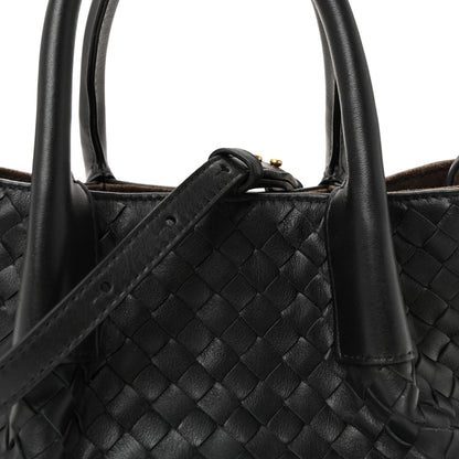 Bottega Veneta Calfskin Intrecciato Small Pinacoteca Tote Black Fondant 12 of 17