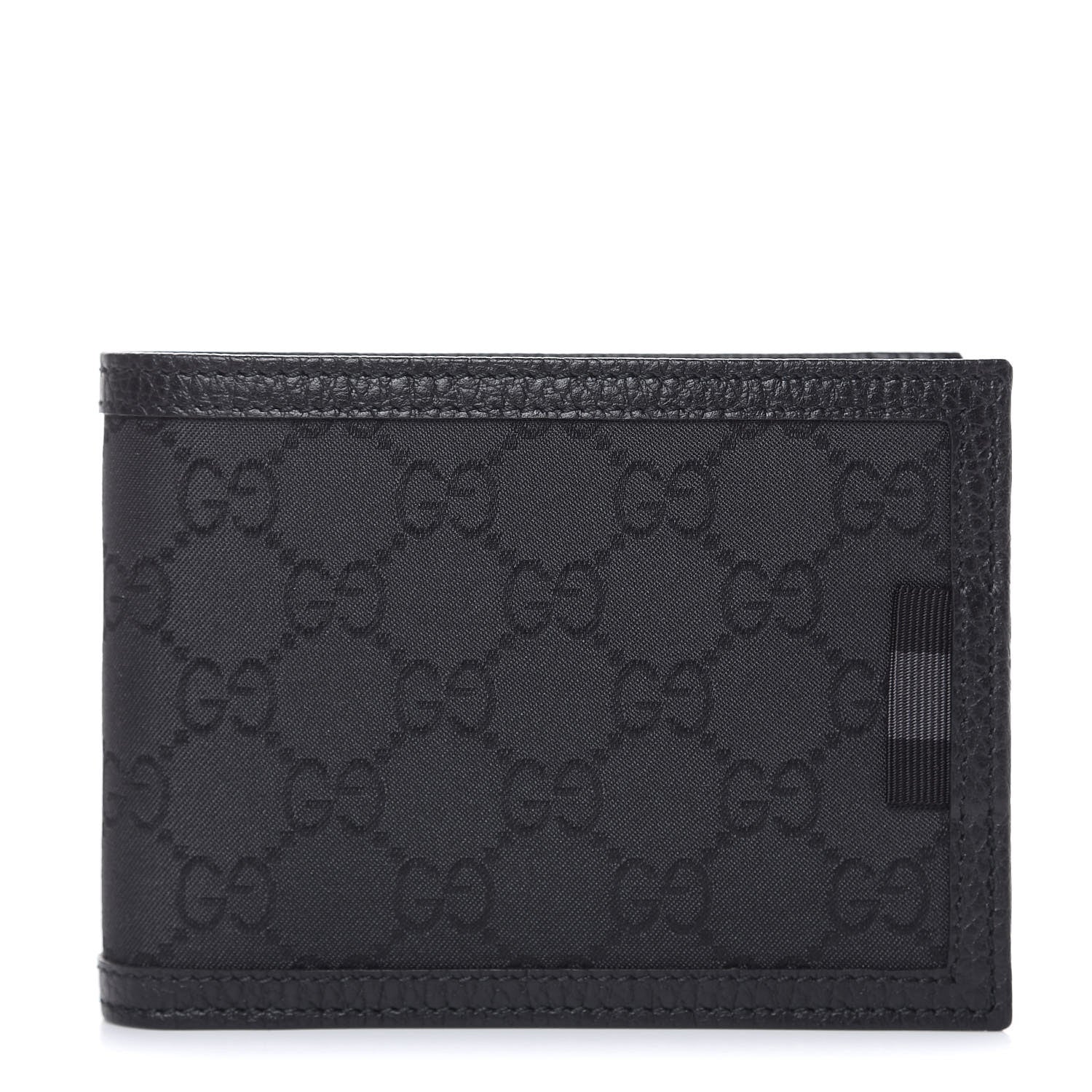 Gucci Nylon Monogram Bi-Fold Wallet Black 1 of 8