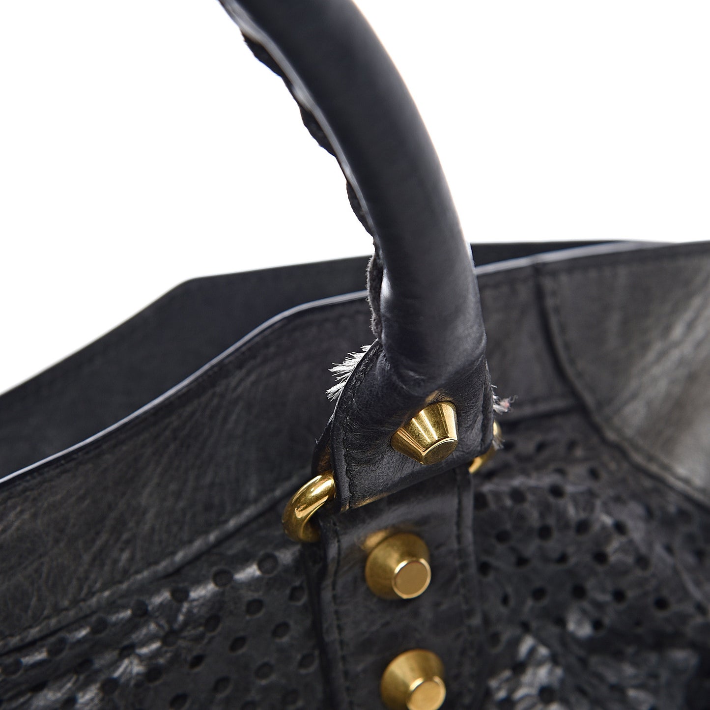 Agneau Laser Cut Cross Classic Gold Hardware City Black