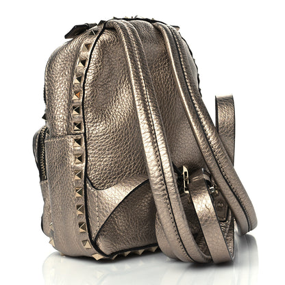 Valentino Garavani Metallic Pebbled Calfskin Mini Rockstud Backpack Sasso 2 of 8