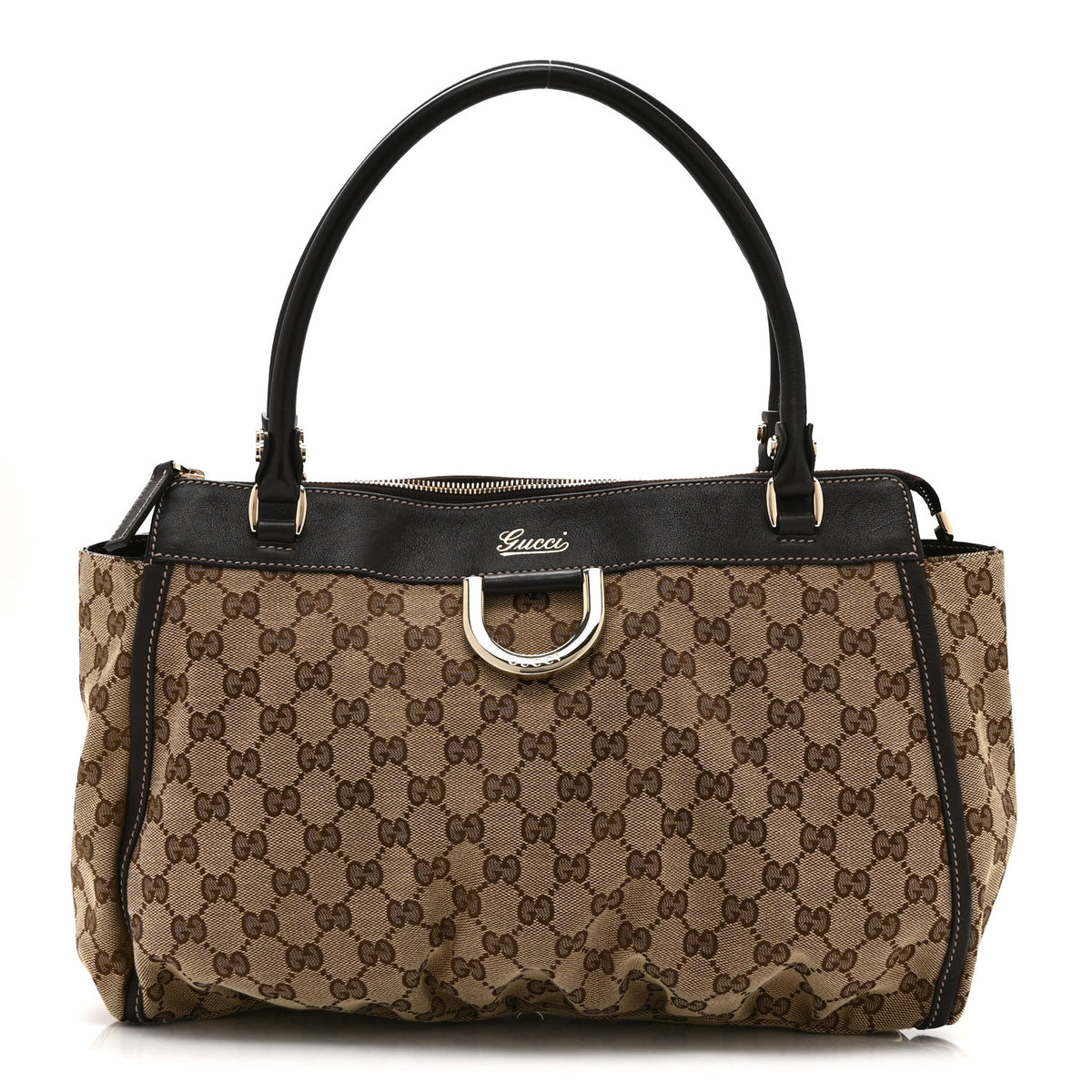 Gucci Monogram D Gold Tote Dark Brown 1 of 10