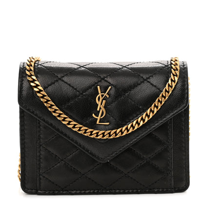 Saint Laurent Lambskin Quilted Micro Gaby Bag Black 1 of 11