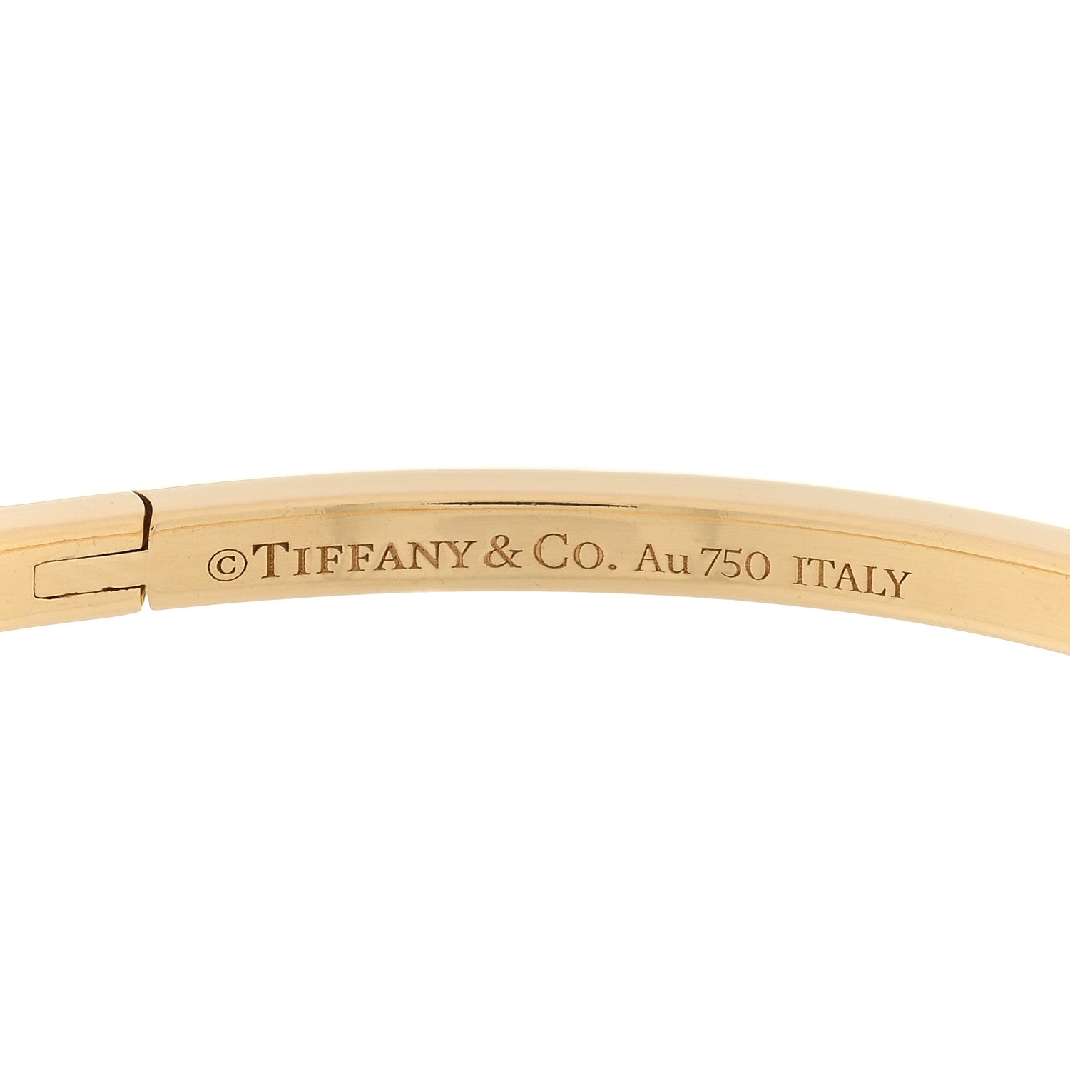 Tiffany 18K Yellow Gold Narrow T T1 Hinged Bangle Bracelet 3 of 3