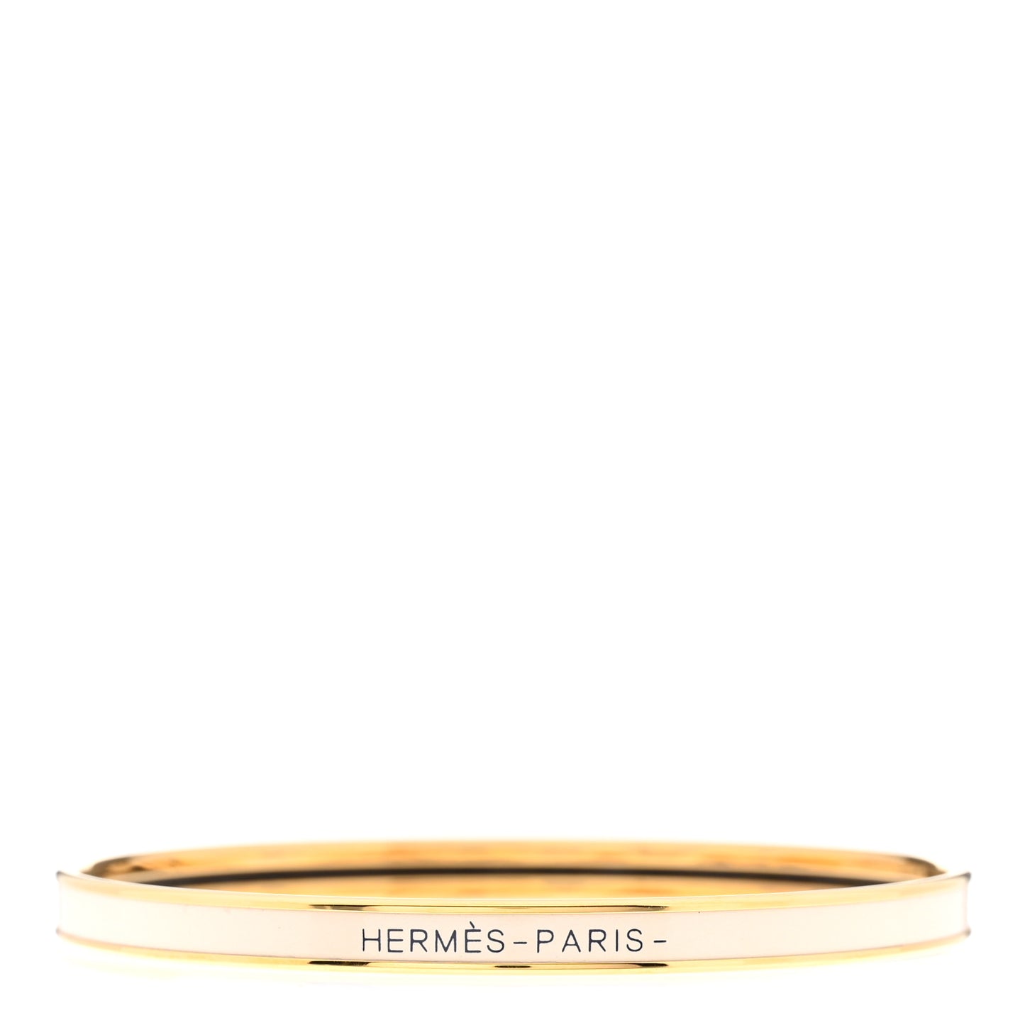 Enamel Printed Extra Narrow Bracelet 65 White