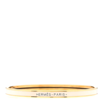 Hermes Enamel Printed Extra Narrow Bracelet 65 White 1 of 5