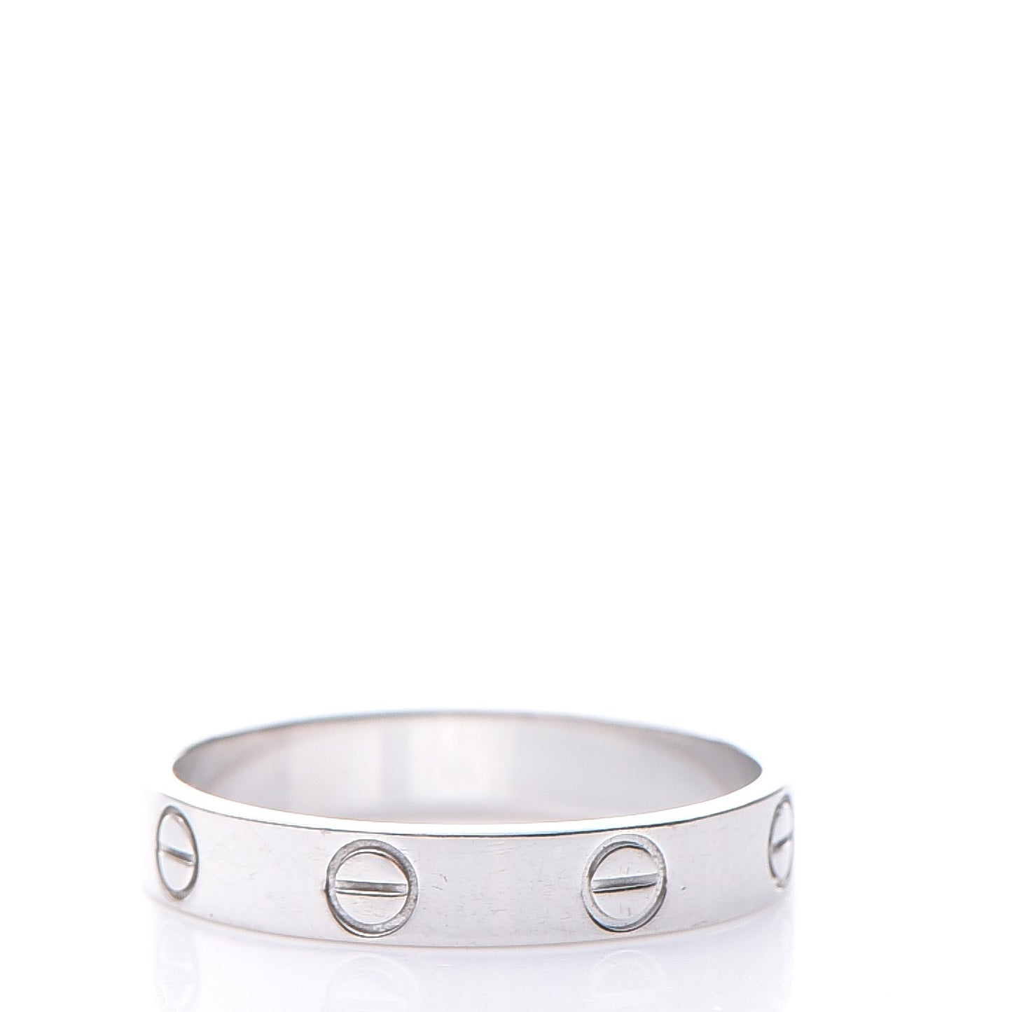 18K White Gold 4mm LOVE Wedding Band Ring 56 7.5
