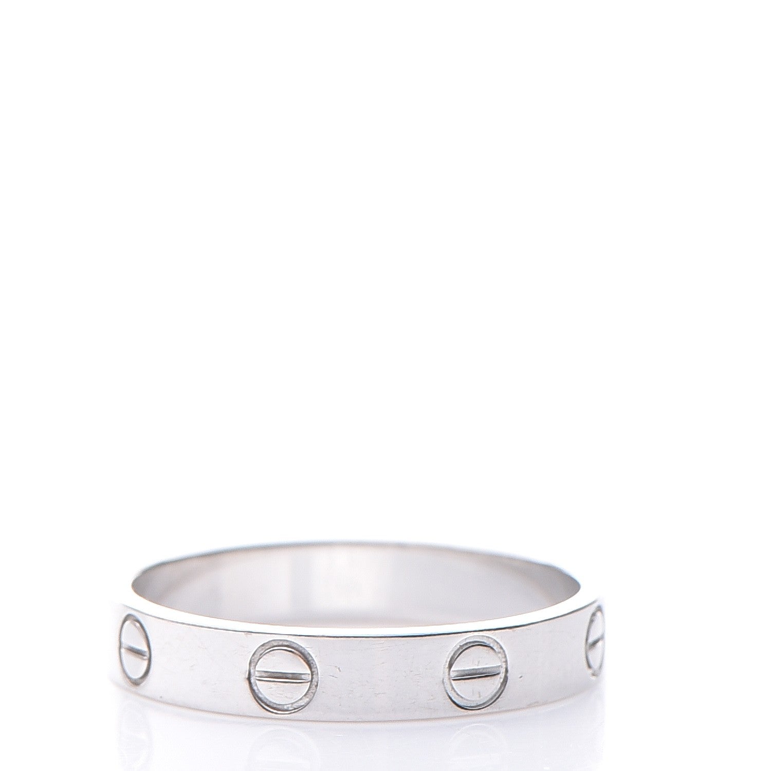Cartier 18K White Gold 4mm LOVE Wedding Band Ring 56 7.5 3 of 5